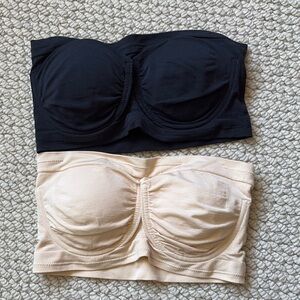 Rhonda Shear Black and Cream Seamless Bandeau Set